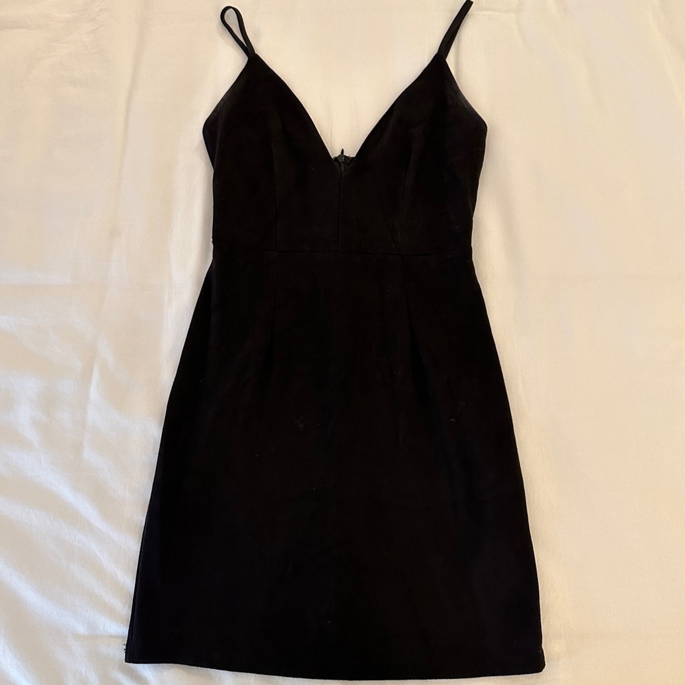 Suede Black Mini Dress